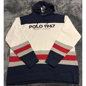 XLT POLO RALPH LAUREN Men's Colorblock 1967 Fleece Pullover Hoodie